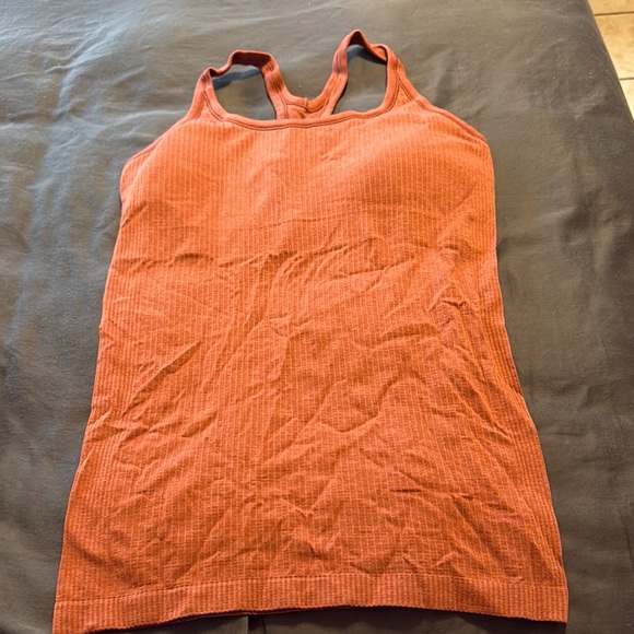 Rust Ribbed Women's Tank Top - Picture 1 of 3